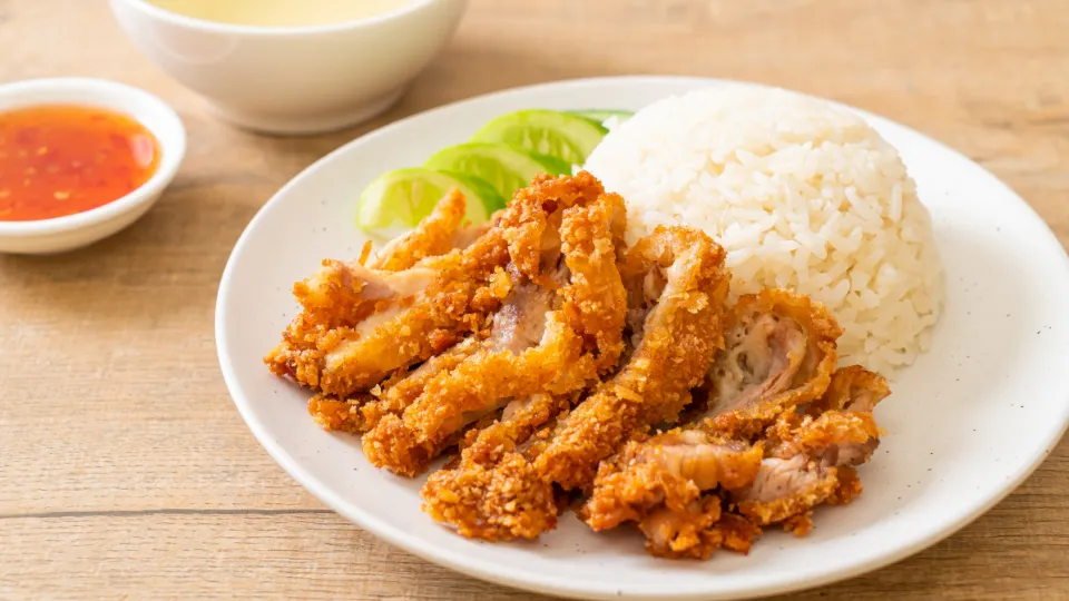 Paistettu kana + riisi